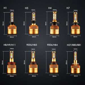 2Pcs H4 LED H7 H11 H8 9006 HB4 H1 H3 HB3 H9 H27 Car Headlight Bulbs LED Lamp with 1515 Chips 12000LM Auto Fog Lights 6000K 12V