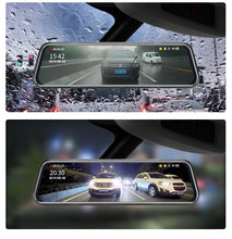 Load image into Gallery viewer, Jansite 10 inches Touch Screen 1080P Car DVR stream media Dash camera Dual Lens Video Recorder Rearview mirror 1080p Rear camera
