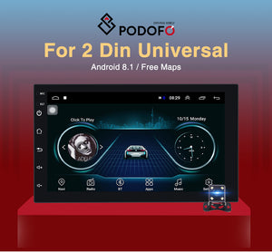 Podofo 2 din Car Radio 2.5D GPS Android Multimedia Player Universal 7" audio Navigation For Volkswagen Nissan Hyundai Kia Toyota