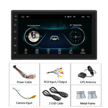 Load image into Gallery viewer, Podofo 2 din Car Radio 2.5D GPS Android Multimedia Player Universal 7&quot; audio Navigation For Volkswagen Nissan Hyundai Kia Toyota
