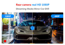 Load image into Gallery viewer, Jansite 10 inches Touch Screen 1080P Car DVR stream media Dash camera Dual Lens Video Recorder Rearview mirror 1080p Rear camera
