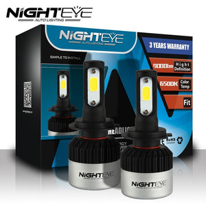 NIGHTEYE Super Bright Car Headlights H7 LED H4 led H1 H8 H11 HB3 9005 HB4 9006 Auto Bulb 72W 9000LM Automobiles Headlamp 6500K