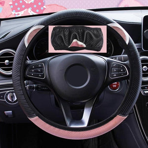 LEEPEE Cute Cartoon Cat Ear Steering Wheel Cover Universal Car-styling Car Steering-Wheel Handle Covers Auto Decoration