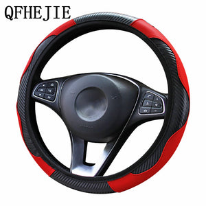 Car Steering Wheel Cover  Breathable Anti Slip PU Steering Covers Suitable 37-38cm Auto steering wheel protective Decoration