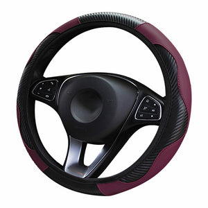 Car Steering Wheel Cover  Breathable Anti Slip PU Steering Covers Suitable 37-38cm Auto steering wheel protective Decoration