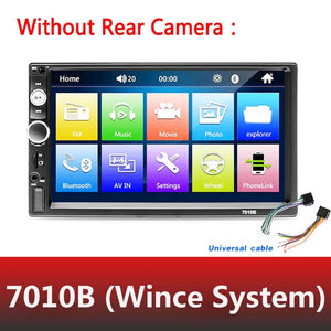 AMPrime Universal 2 din Car Multimedia Player Autoradio 2din Stereo 7" Touch Screen Video MP5 Player Auto Radio Backup Camera