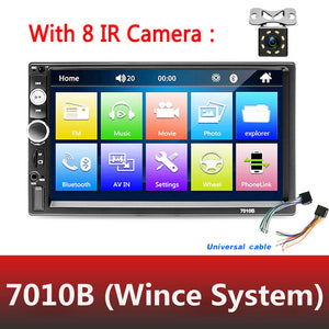 AMPrime Universal 2 din Car Multimedia Player Autoradio 2din Stereo 7" Touch Screen Video MP5 Player Auto Radio Backup Camera