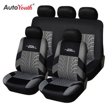 Load image into Gallery viewer, AUTOYOUTH Brand Embroidery Car Seat Covers Set Universal Fit Most Cars Covers with Tire Track Detail Styling Car Seat Protector
