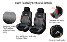 Load image into Gallery viewer, AUTOYOUTH Brand Embroidery Car Seat Covers Set Universal Fit Most Cars Covers with Tire Track Detail Styling Car Seat Protector
