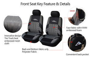 AUTOYOUTH Brand Embroidery Car Seat Covers Set Universal Fit Most Cars Covers with Tire Track Detail Styling Car Seat Protector