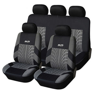 7PCS Track Detail Style Car Seat Covers Set Polyester Fabric Universal Fits Most Cars Covers Car Seat Protector