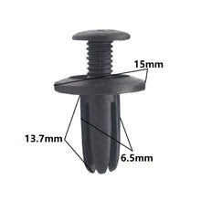 Load image into Gallery viewer, 50 Pcs Push in 6mm 6.5mm 7mm 8mm expansion retainer clip For Car Engine Cover Door Trim Panel Bumper Trunk Fender Fastener Rivet
