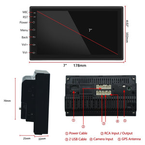 Podofo 2 din Car Radio 2.5D GPS Android Multimedia Player Universal 7" audio Navigation For Volkswagen Nissan Hyundai Kia Toyota